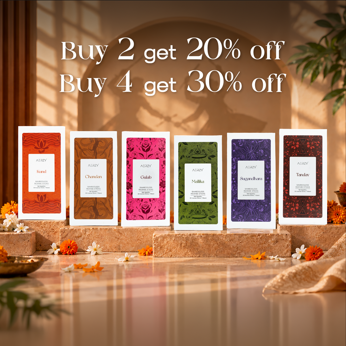 Traditional Bambooless Incense Sticks Festive Special Pack