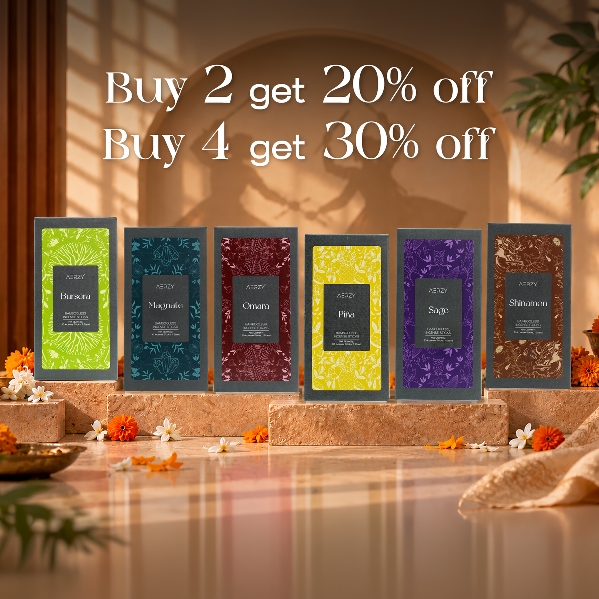 Modern Bambooless Incense Sticks Festive Special Pack