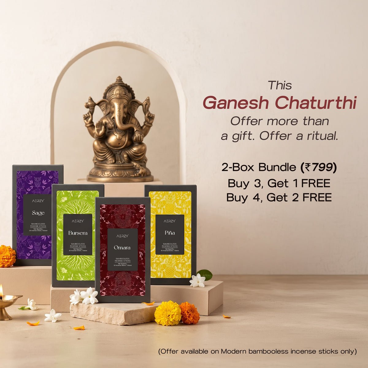 Modern Bambooless Incense Sticks Festive Pack